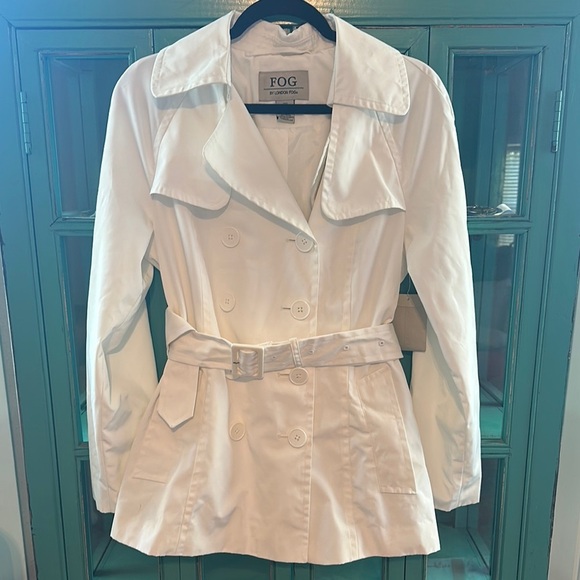 Vintage Y2K London Fog Women's White Trench Coat NWT - Picture 1 of 7